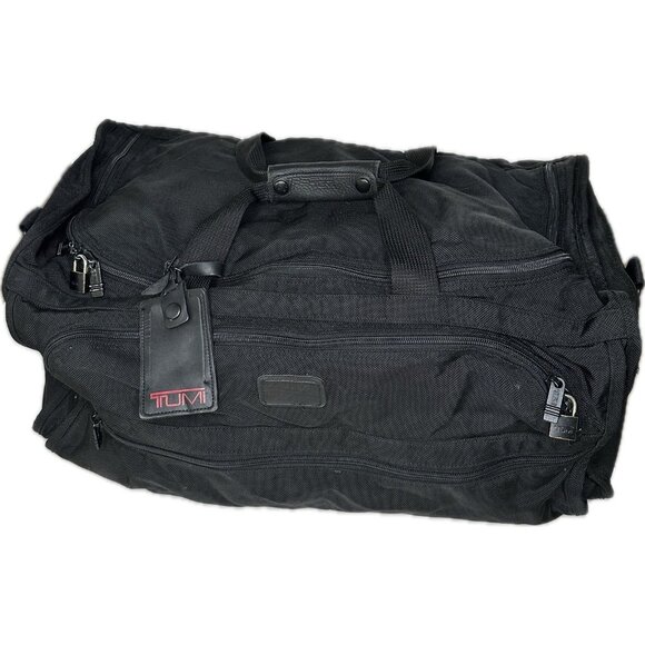 Vintage Tumi Ballistic Nylon Duffel Overnight Travel Bag Leather 26x12 USA - Picture 1 of 11